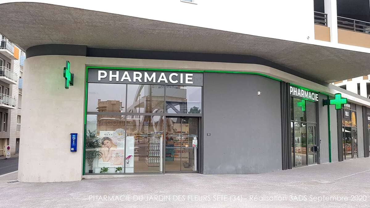 3ADS Designe espace - Réalisation - Pharmacie du Jardin des Fleurs Transfert de pharmacie à Sète (34)