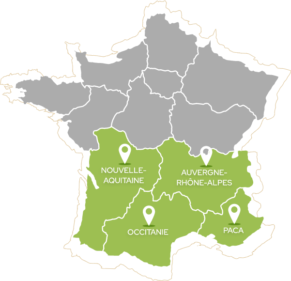 3Ads - carte de zone d'intervention sur la France
