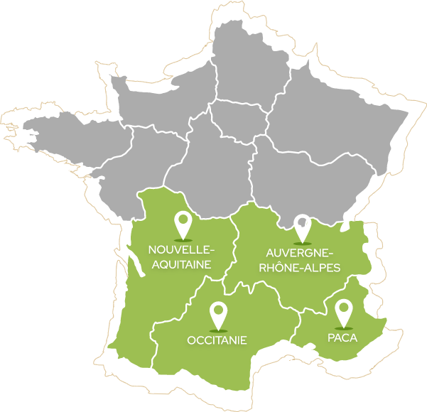 3Ads - carte de zone d'intervention sur la France 3Ads - carte de zone d'intervention sur la France