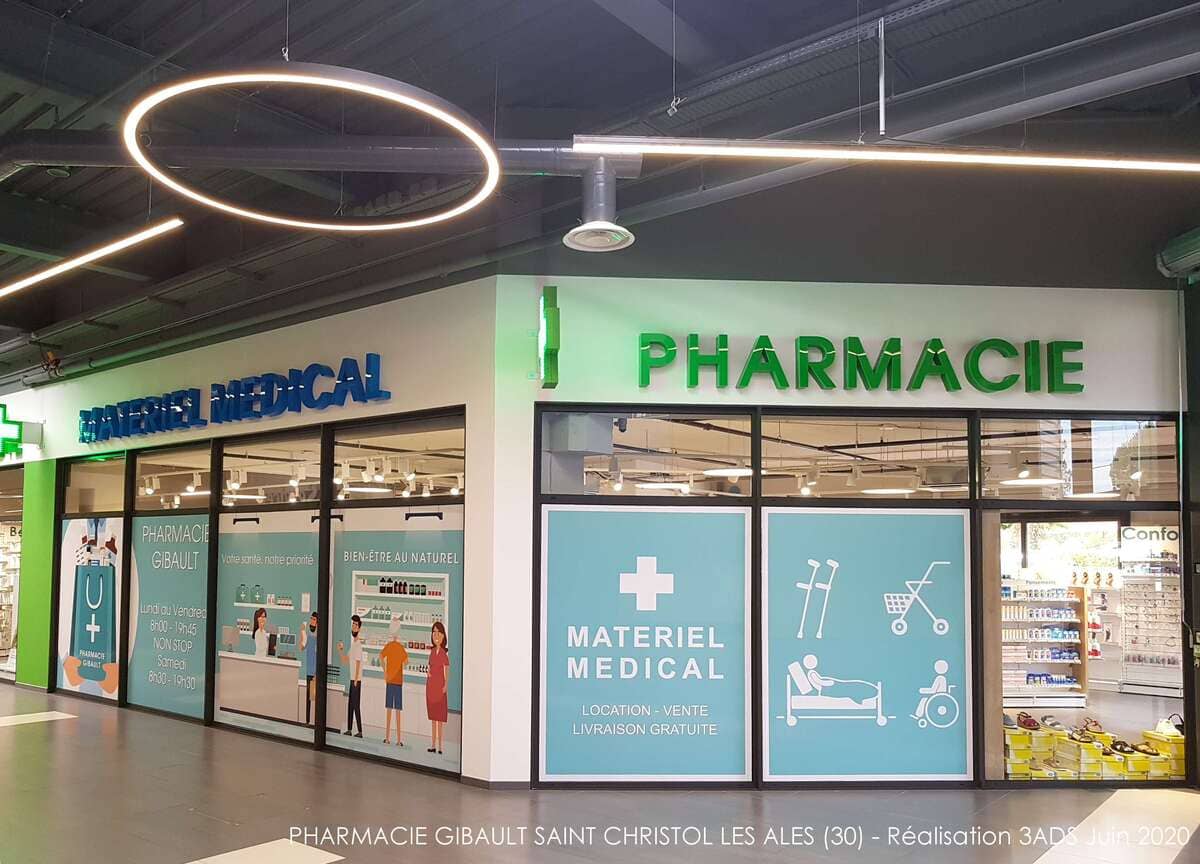 3ADS - Designer d'espace - Réalisation - Pharmacie Gibault Transfert de pharmacie à Saint Christol les Ales (30)
